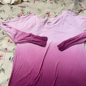 Size L two-tone longsleeved pink magenta shirt